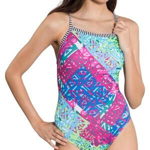 Dolfin Uglies Women's V-2 Back One Piece Swimsuit in Indio Multicolor Sz. 36